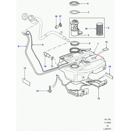 Land rover pompe a combustible Freelander 1 (WQB000020)