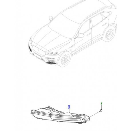 Jaguar feu antibrouillard droit F-Pace (T4A28763)