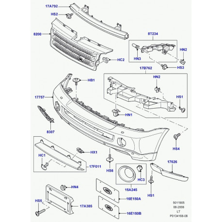 Land rover support gauche de pare chocs avant Range Sport (DPL000171)