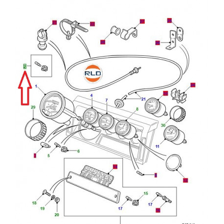 Land rover porte ampoule Defender 90, 110, 130 (YAJ100370)