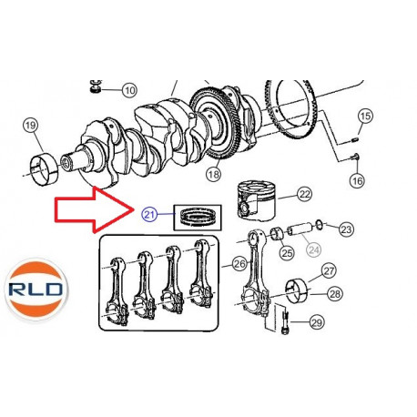 Allmakes 4x4 jeu segment pour  1 piston (10272024f)