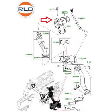 Land rover clapet egr-basse pression Discovery Sport,  Evoque (LR087071)