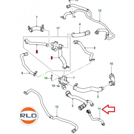 Jaguar durite de refroidisseur d'huile XF X250 et XJ X351 (C2Z4538)