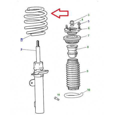 Jaguar ressort de suspension avant X-Type et XK8 (C2S2456)