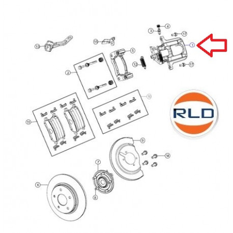 Mopar Etrier arriere gauche RT (68144207AC)