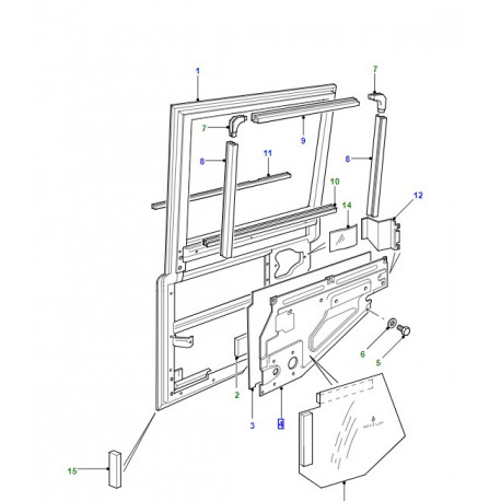 Land rover evacuation eau interieur de porte arriere droite (ELD500400)