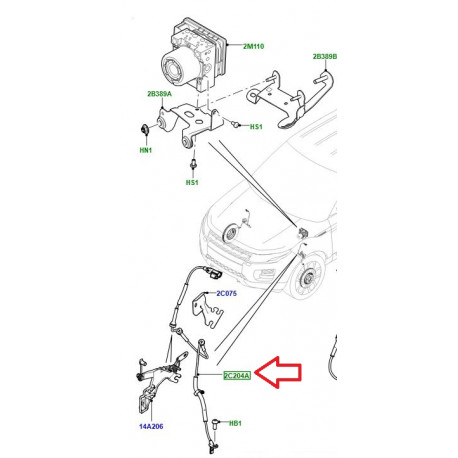 Land rover CAPTEUR ABS AVANT G OU D Discovery Sport,  Evoque (LR071974)