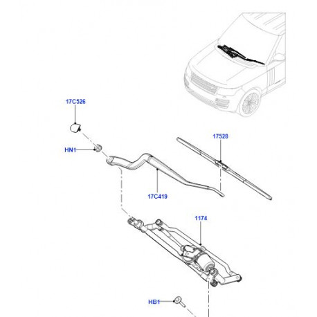 Land rover balai d'essuie-glace droit Range L405,  Sport (LR033029)