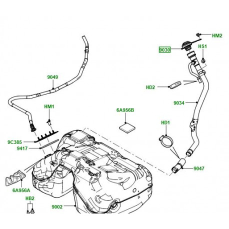Land rover bouchon de remplissage de reservoir (LR034129)