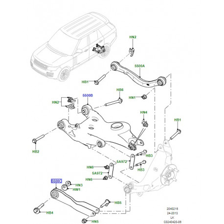 Delphi bras de suspension inférieur arrière droite (avant) (LR163128GB)