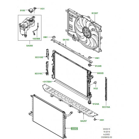 Land rover RADIATEUR ECHANGEUR AIR EAU (LR133030LR)