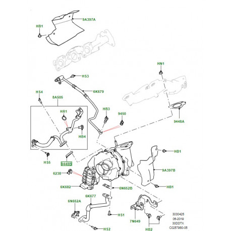 Land rover joint-refroid. turbocompresseur (LR062102)