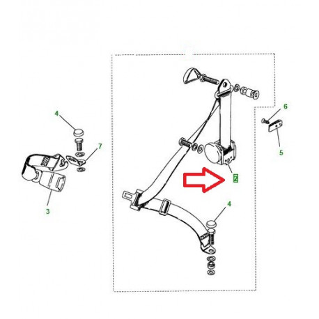 Land rover ceinture de securite Defender 110 (BTR5779LR)