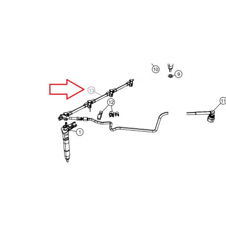 Allmakes 4x4 Tuyau retour injecteur (68028072AA)