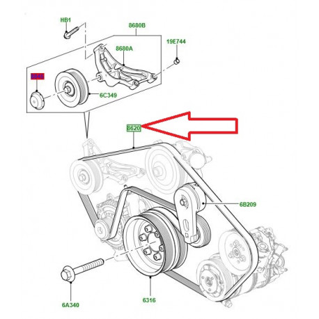 Land rover courroie accessoires (LR064185)