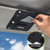 Porte-lunettes de soleil en cuir pour pare-soleil, clip de rangement pour cartes logo JEEP