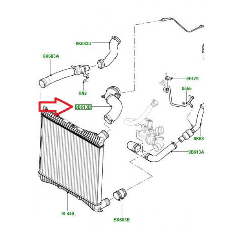 Land rover tube d'admission (LR022663)