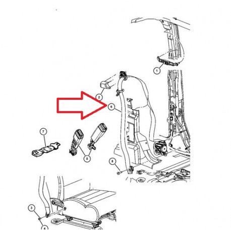 Mopar ceinture de securite avant gauche Wrangler JK (5KM55DX9AH)