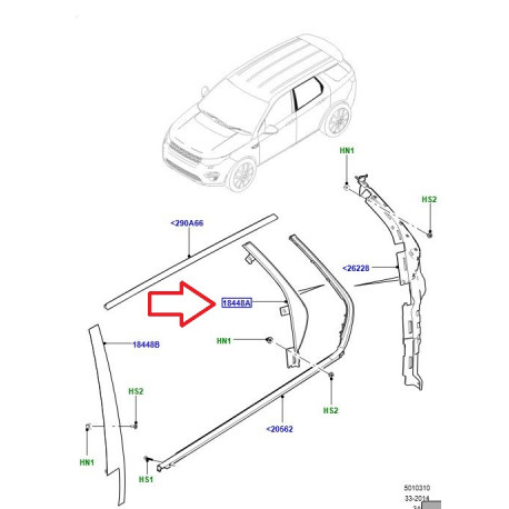 Land rover Moulure montant porte arriere gauche (LR058484LR)