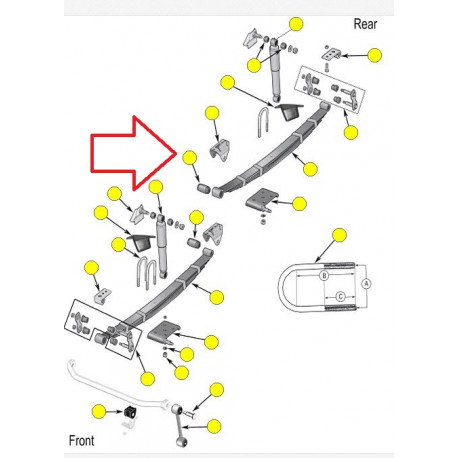Crown EQUIVALENT A 52002551 silenbloc avant de lame avant ou arriere (J5355369)