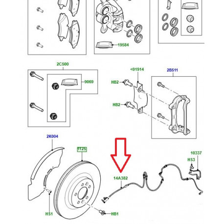 Land rover CABLAGE AVERTIS USURE SEG FREIN (LR122455LR)