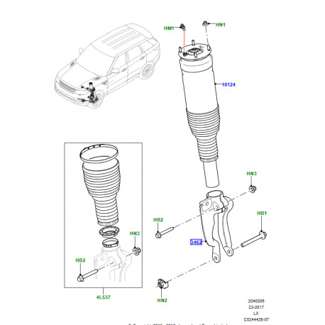 Land rover fourche suspension Range L405,  Sport (LR105283)
