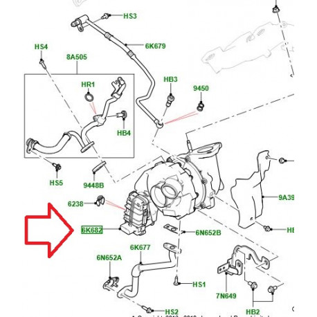 Land rover turbocompresseur (LR084606)