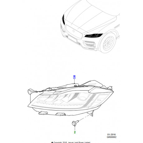 Jaguar projecteur droit F-Pace (T2H24587)
