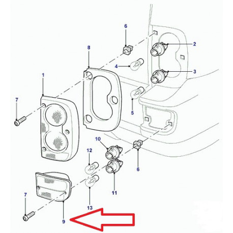 Allmakes 4x4 feu sur pare-choc arriere droit Freelander 1 (XFB500180)