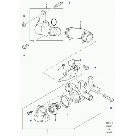 Britpart JOINT TORIQUE SORTIE D'EAU (LR004463)