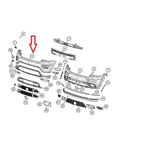 Mopar Pare choc avant WK (68335064AA)
