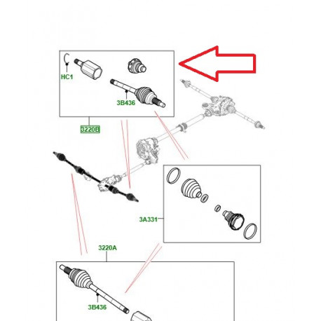 Land rover arbre de transmission Velar L560 (LR181112)