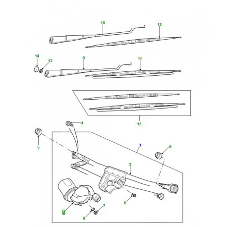 Trico Moteur assuie glace conduite ANGLAISE (DLB101532)