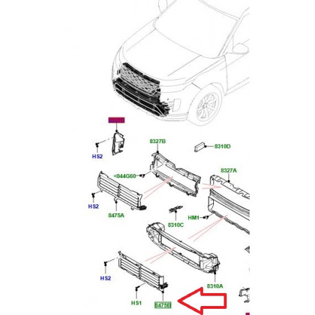 Land rover Persienne radiateur superieur (523123488LR)