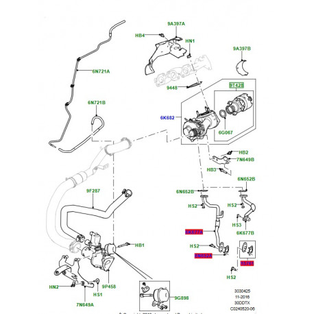 Land rover KIT VALVE ARRET TURBINE turbo droit (LR128703LR)
