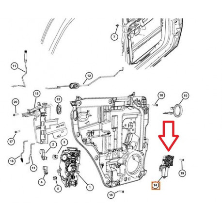 Mopar moteur de leve vitre arriere gauche (68004825AB)