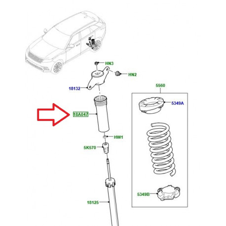 Land rover soufflet-amortisseur (LR090657)