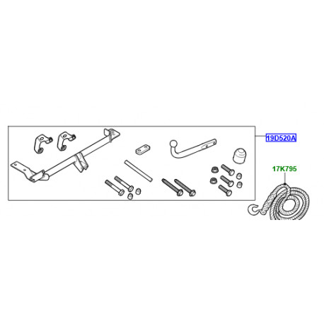 Land rover jeu dispositif attelage remorque Range evoque (VPLVT0167)