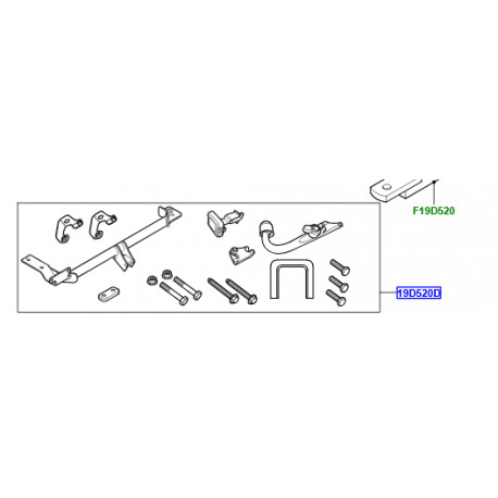 Land rover jeu-dispositif attelage remorque (VPLVT0252)