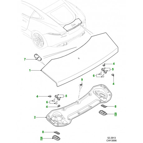 Jaguar bouchon de vidange spoiler arrière F-Type (T2R7777)