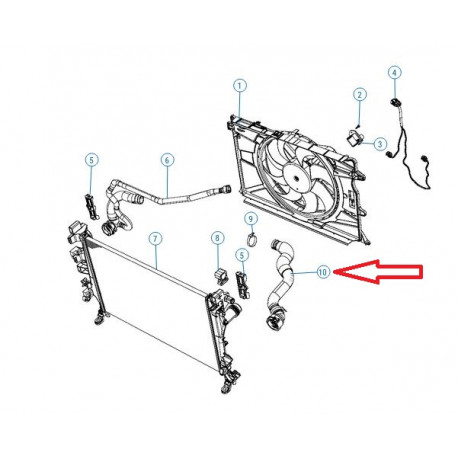 Mopar durite de radiateur (68254642AA)