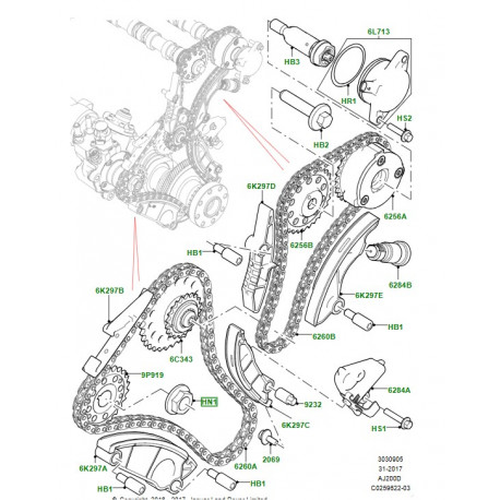 Land rover vis et rondelle-tete a six pans (LR071842)