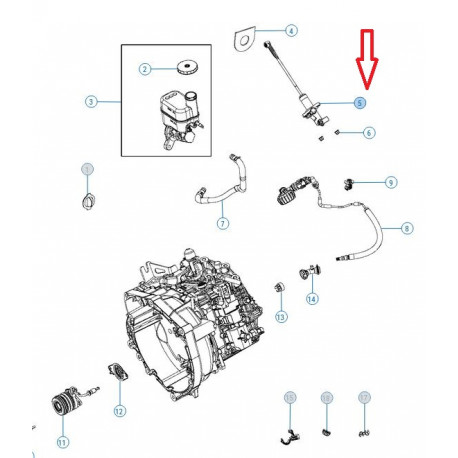 Mopar cylindre embrayage KL (52104854AC)