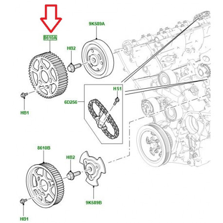 Land rover POULIE DROITE COURROIE DE DISTRIBUTION (LR120556LR)