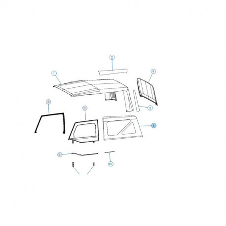Mopar Fenetre Soft Top arriere gauche (1YA01FX9AE)