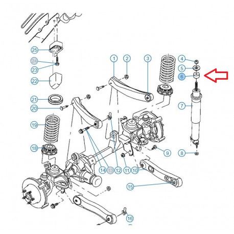 Mopar Silentbloc amortisseur avant WG (52088289AB)