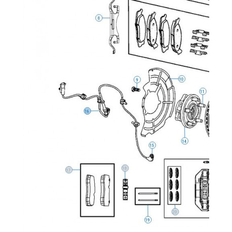 Mopar Capteur ABS avant WK (04779977AC)