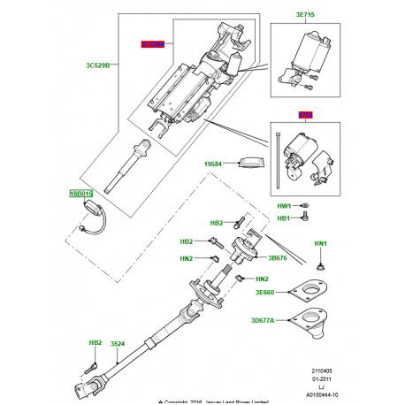 Land rover capteur angle de braquage Range L322 (SRO105071)