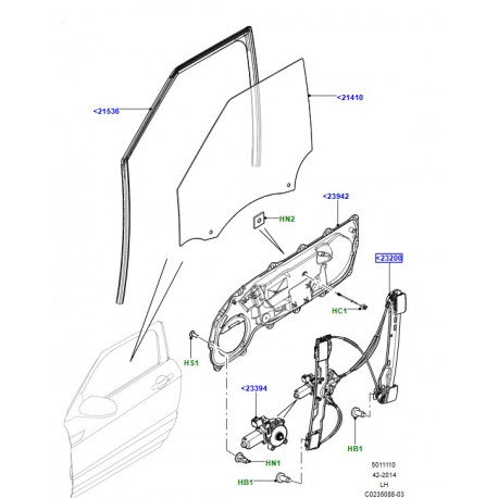 Land rover leve-glace Evoque gauche (LR067995)
