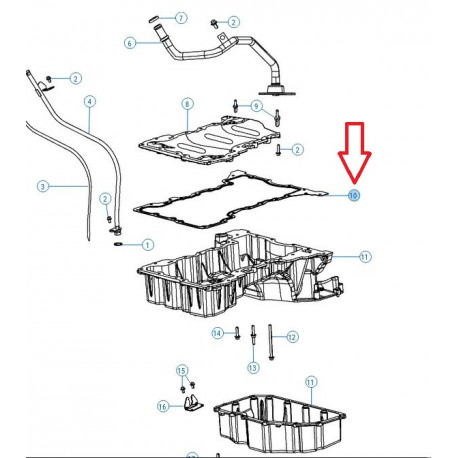 Mopar joint carter intermediaire (68147558AA)
